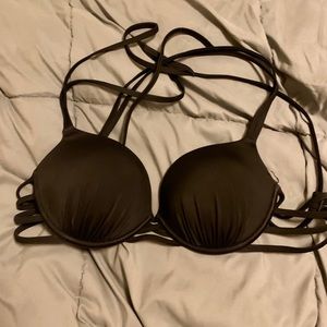 Black push up swim top